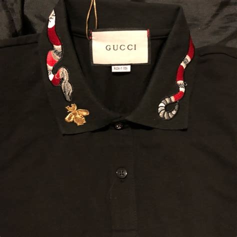 gucci shirt with a snake on it|gucci polo shirt snake collar.